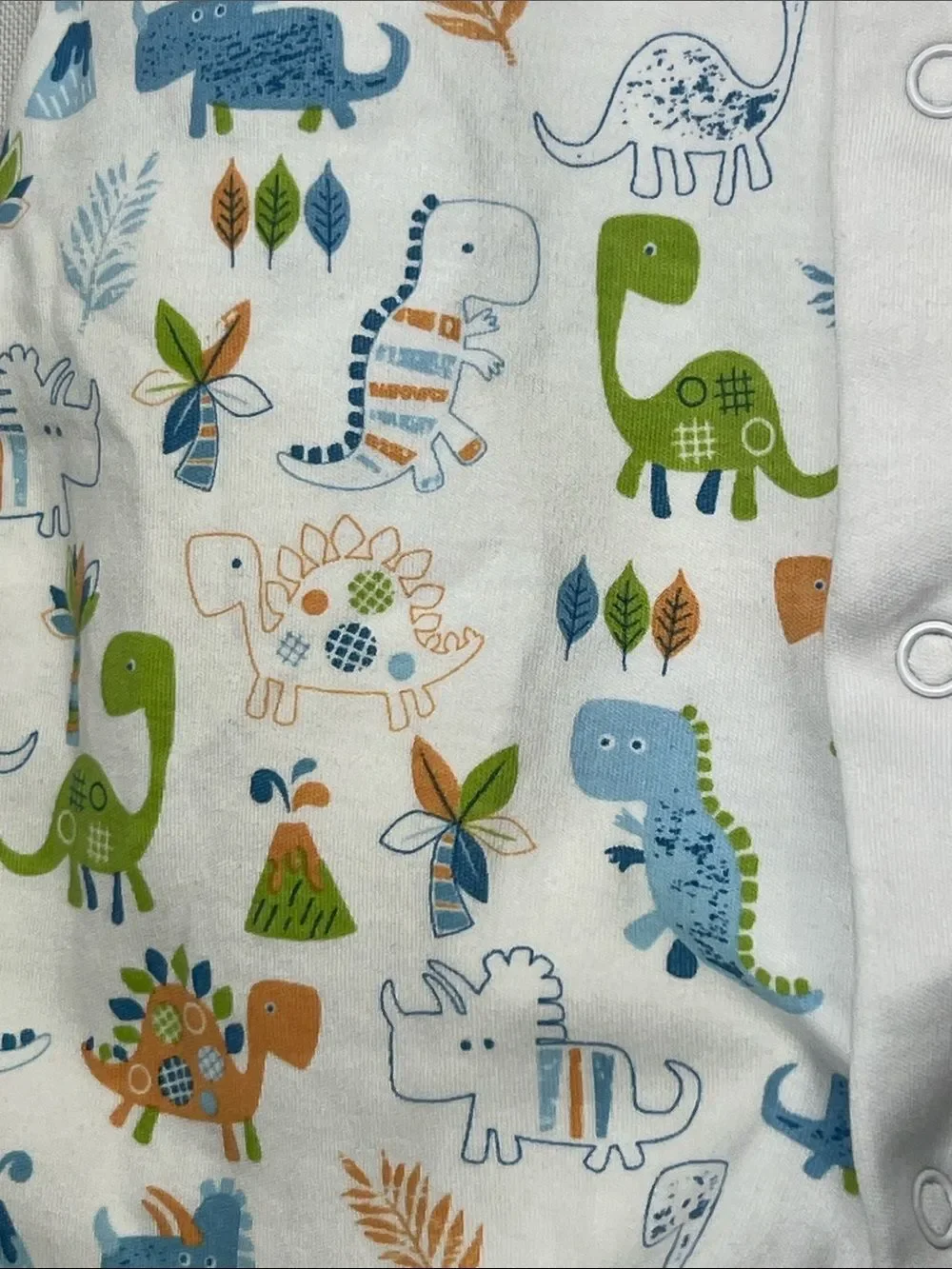 Kissy Kissy one piece dinosaur print and embroidered Pima cotton romper